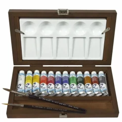 Caja de madera de acuarela 12 tubos Van Gogh