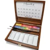 Caja de Madera de Lujo con 24 Pastillas Aquarelle Extra Fine Sennelier
