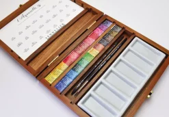 Caja de Madera de Lujo con 24 Pastillas Aquarelle Extra Fine Sennelier