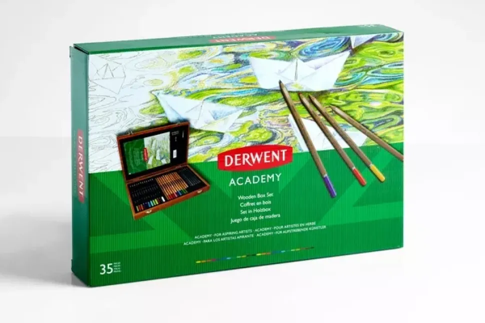 Caja de Madera lápices surtidos Academy Derwent