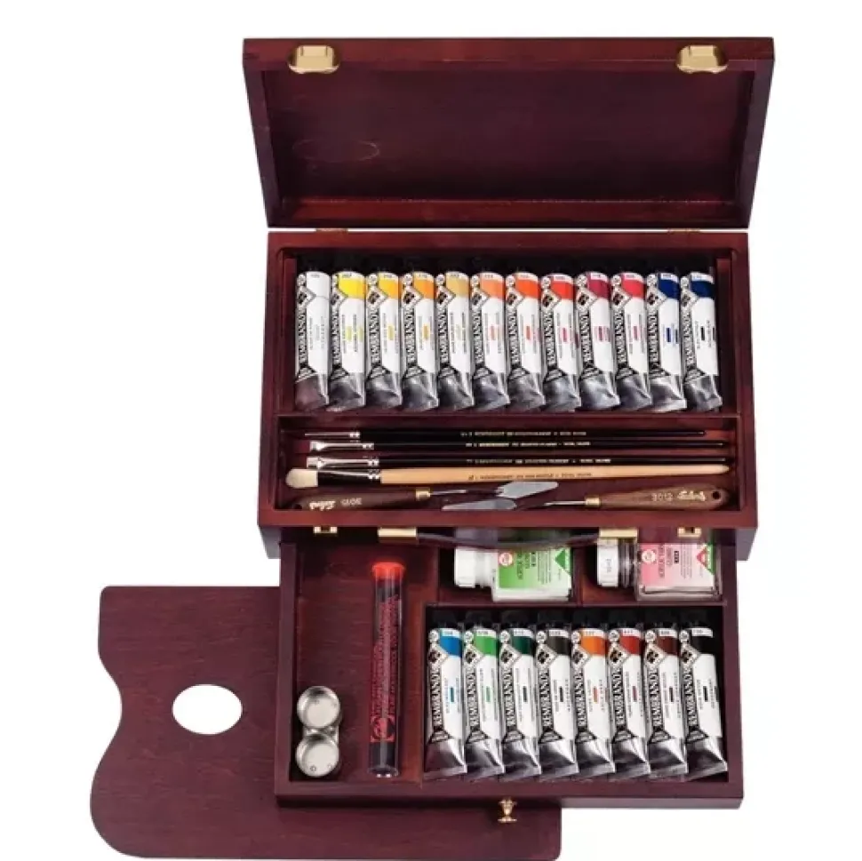 Caja de madera Master 20 tubos acrílicos Rembrandt 40ml