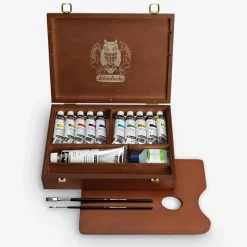 Caja de madera profesional 10 acrílicos y accesorios Primacryl Schmincke 35ml