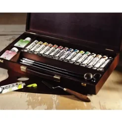 Caja de madera Professional 15 tubos acrílicos Rembrandt 40ml