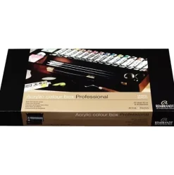 Caja de madera Professional 15 tubos acrílicos Rembrandt 40ml