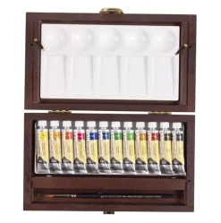 Caja de madera Traditional 12 tubos acuarela Rembrandt 10ml