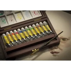 Caja de madera Traditional 12 tubos acuarela Rembrandt 10ml