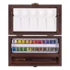 Caja de Madera Traditional 24 Medias Pastillas acuarela Rembrandt
