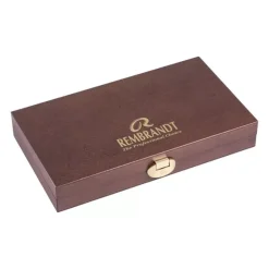 Caja de Madera Traditional 24 Medias Pastillas acuarela Rembrandt