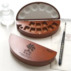 Caja de madera vacía para 9 medios godets Serie 1327 A. Gallo