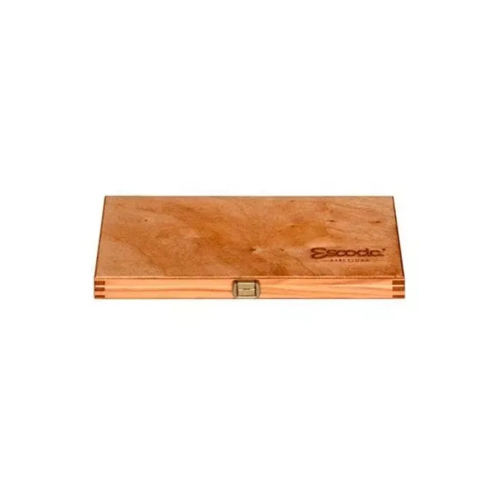 Caja de madera y 3 pinceles sintéticos acuarela 8700 Escoda