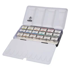 Caja de metal 18 godets de acuarela Horadam Schmincke