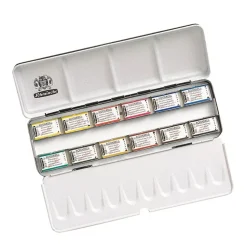 Caja de metal 12 godets de acuarela Horadam Schmincke