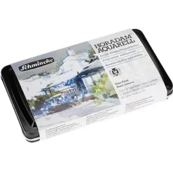 Caja de metal 12 medios godets de acuarela Cesc Farré Horadam Schmincke
