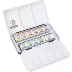 Caja de metal 12 medios godets de acuarela Cesc Farré Horadam Schmincke