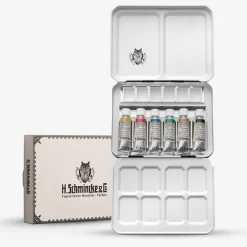 Caja de metal 6 tubos acuarela Retro Horadam Schmincke 5ml