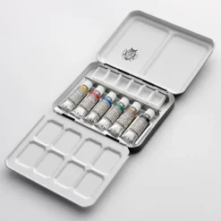 Caja de metal 6 tubos acuarela Retro Horadam Schmincke 5ml