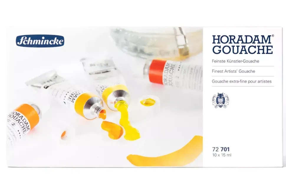 Caja de metal 10 tubos de gouache Horadam Schmincke 15ml