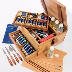 Caja de nogal óleo 55 piezas Maimeri