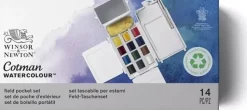 Caja de viaje acuarelas 12 medias pastillas Cotman Winsor & Newton
