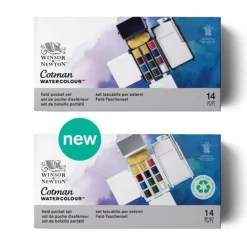 Caja de viaje acuarelas 12 medias pastillas Cotman Winsor & Newton