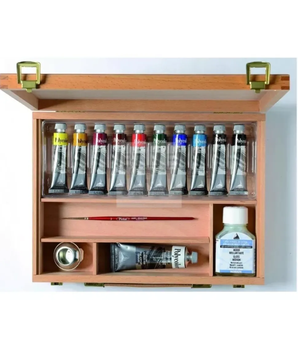 Caja haya 15 piezas acrílicas Polycoluor Maimeri