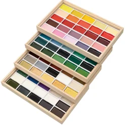 Caja madera 100 acuarelas Gansai Tambi Kuretake