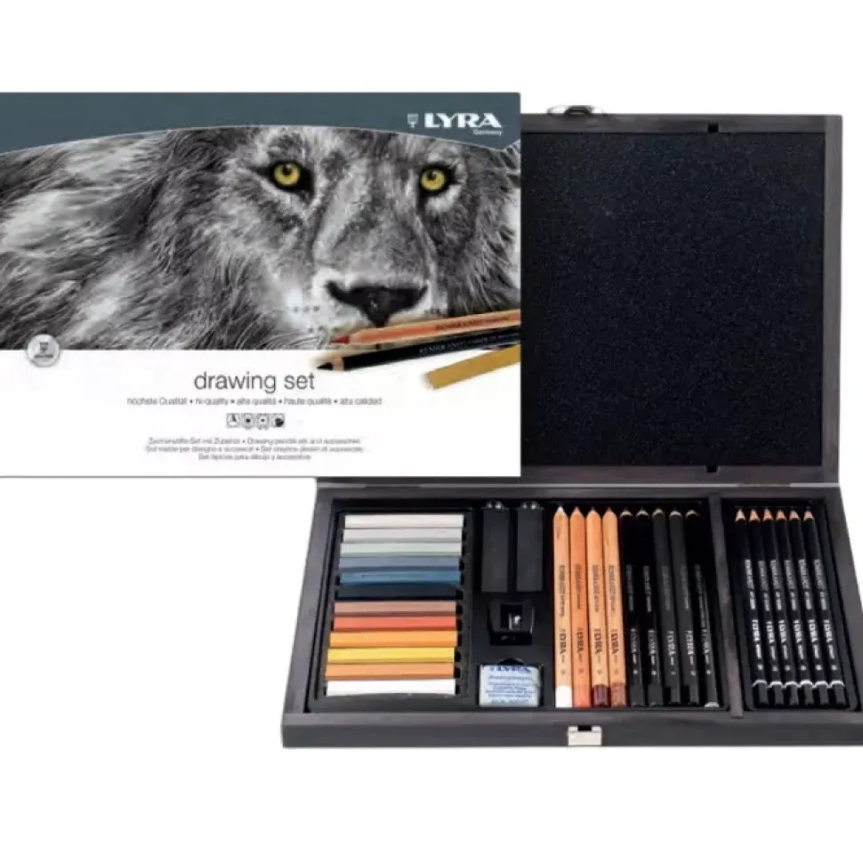 Caja Madera de Dibujo 31 Piezas Lyra