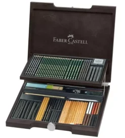 Caja Madera Lujo 86 piezas Pitt Monochrome Faber Castell
