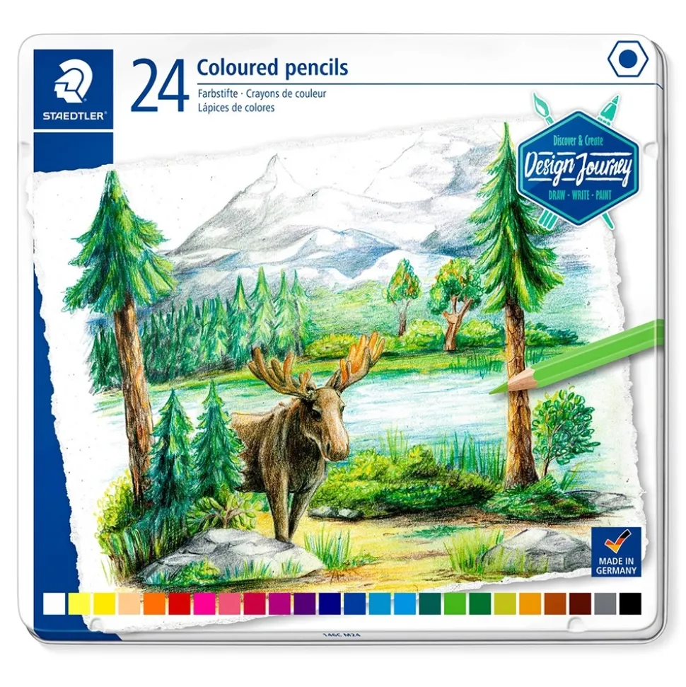 Caja metal 24 lápices de colores Design Journey 146C Staedtler