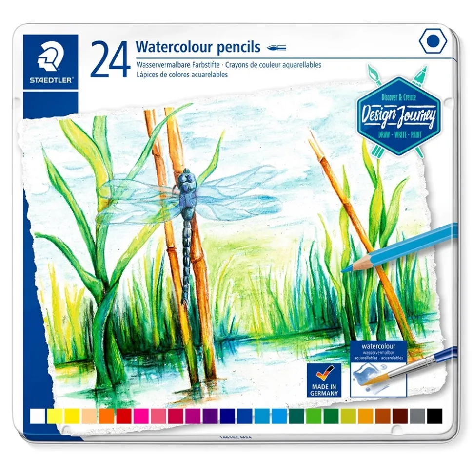 Caja metal 24 lápices de colores acuarelables 146 10C Staedtler