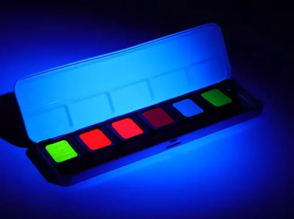 Caja Metálica 6 Acuarelas Transparentes Neón Finetec