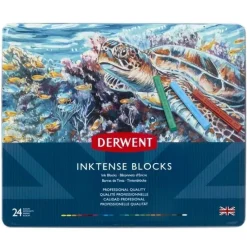 Caja metálica 24 barras Inktense Blocks Derwent