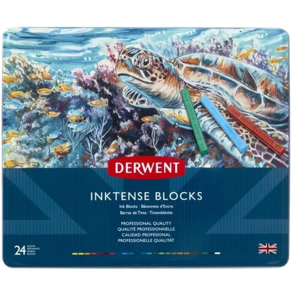 Caja metálica 24 barras Inktense Blocks Derwent