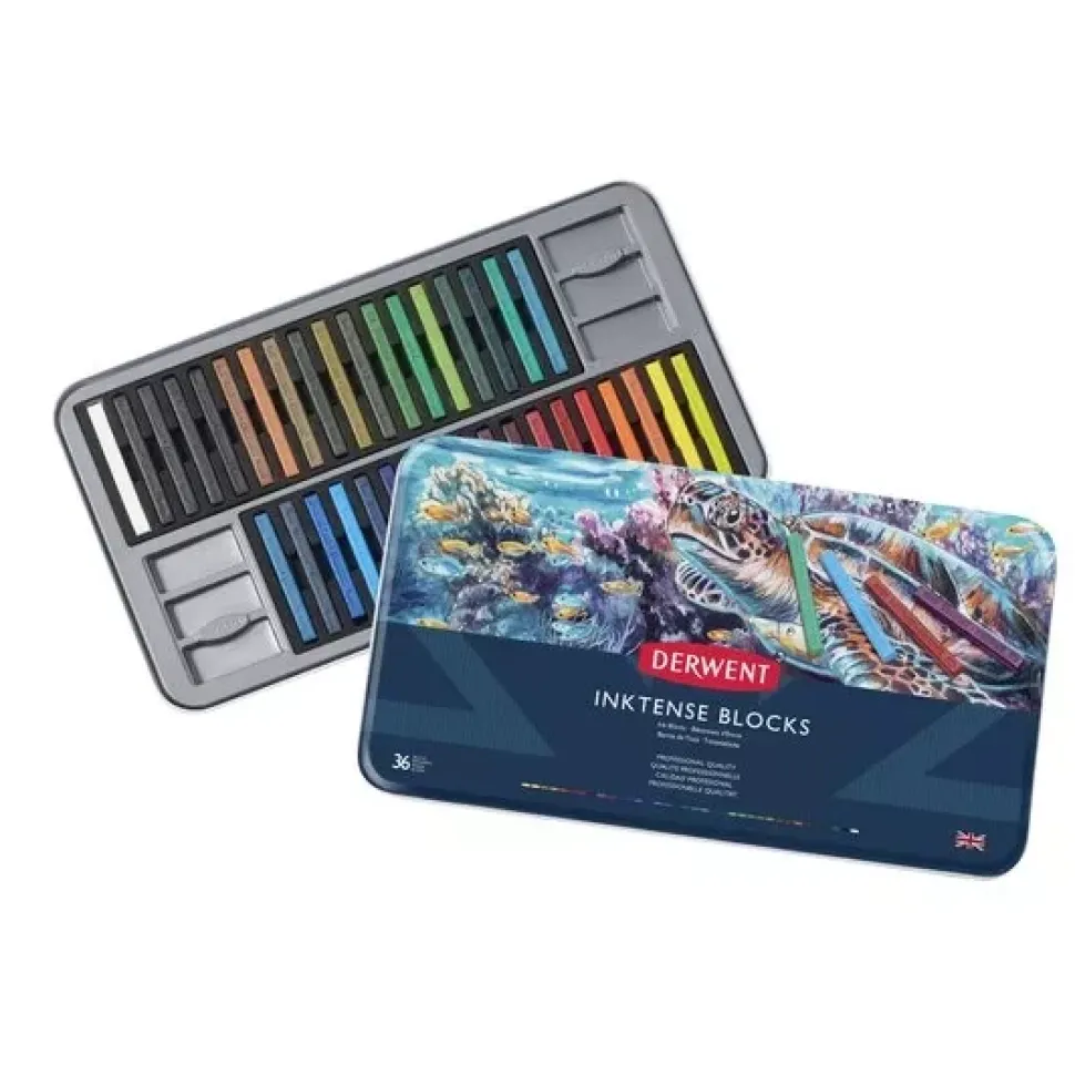 Caja metálica 36 barras Inktense Blocks Derwent