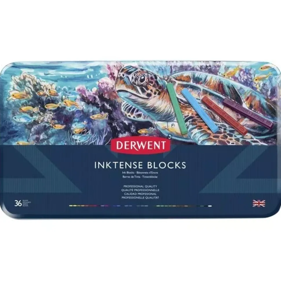 Caja metálica 36 barras Inktense Blocks Derwent