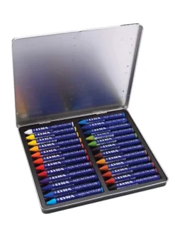 Caja Metálica 24 Ceras Acuarelables Aquacolor Lyra