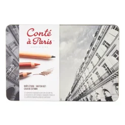 Caja metálica 12 colores esbozo Conté à Paris