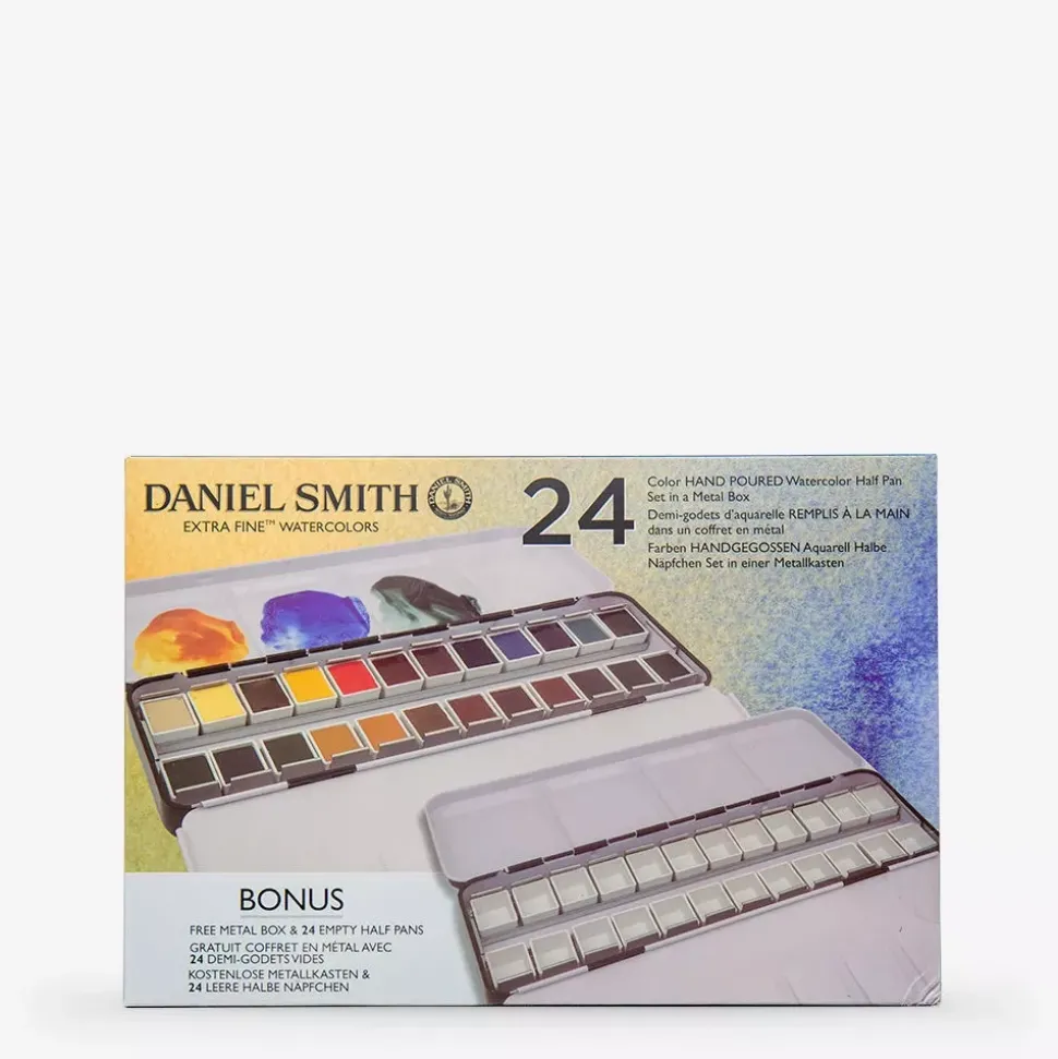 Caja metálica 24 godets Primarios y caja vacía Daniel Smith