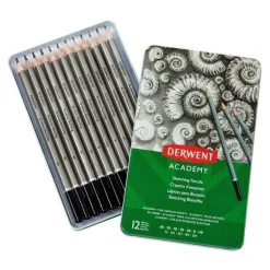 Caja Metálica 12 Lápices Academy Bocetos Derwent
