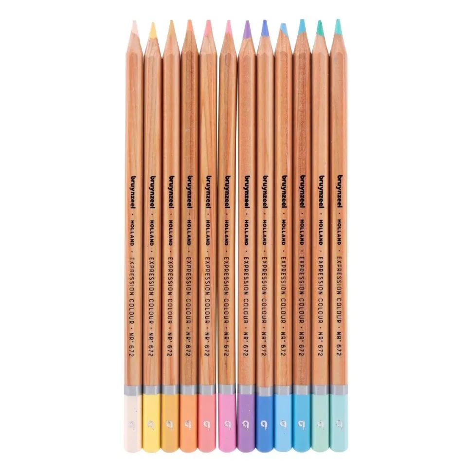 Caja Metálica 12 Lápices de Colores Pastel Bruynzeel