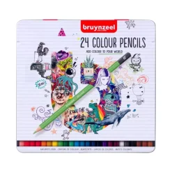 Caja metálica 24 lápices de colores Bruynzeel