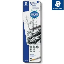 Caja metálica 6 lápices de grafito puro Design Journey Staedtler