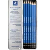 Caja metálica 6 lápices de grafito Lumograph 100 Staedtler