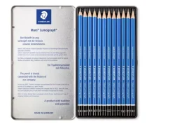 Caja metálica 12 lápices de grafito Lumograph 100 Staedtler