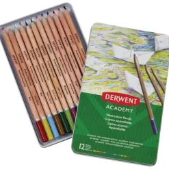Caja metálica 12 lápices Derwent Academy Watercolour