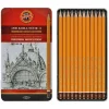 Caja metálica 12 lápices grafito Koh-i-Noor