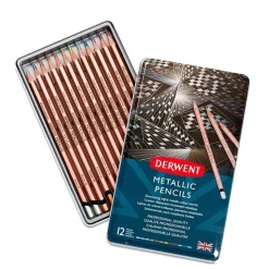 Caja metálica 12 lápices Metallic Academy Derwent