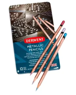 Caja metálica 12 lápices Metallic Academy Derwent