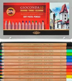 Caja metálica 12 lápices pastel Soft Gioconda Koh-i-Noor