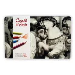 Caja metálica 24 lápices pastel Surtido Conté à Paris